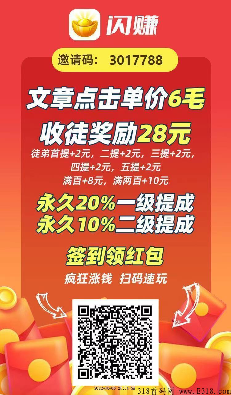 闪闪赚app，非常火的转发文章就给钱，操作起来还是很方便的